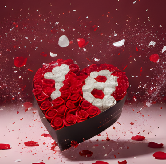 Aranjament floral 18 ani varsta aniversara cu trandafiri din sapun 59-62 trandafiri [9]