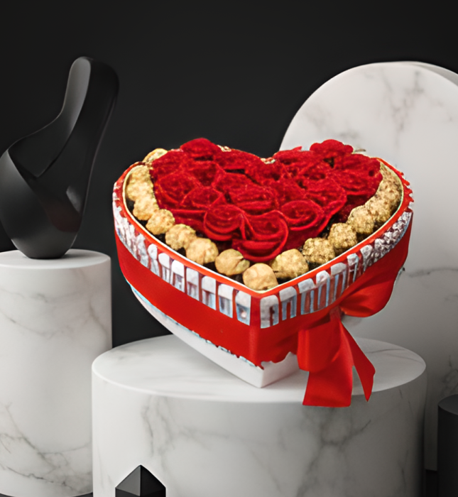 Aranjament Floral cu ciocolata  Kinder Ferrero, 19 Trandafiri, model LOVE19 [5]