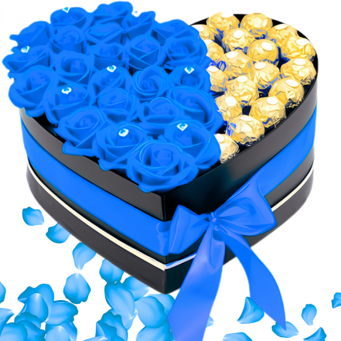 Aranjament Floral Fererro Rosu, cu Trandafiri din sapun [6]