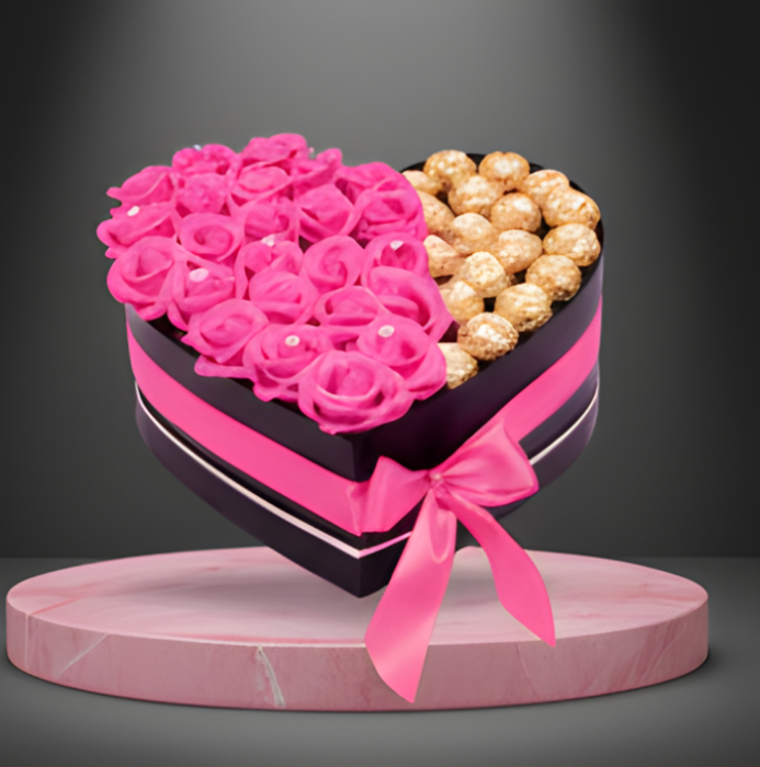 Aranjament Floral Fererro Pink, cu Trandafiri din sapun [2]