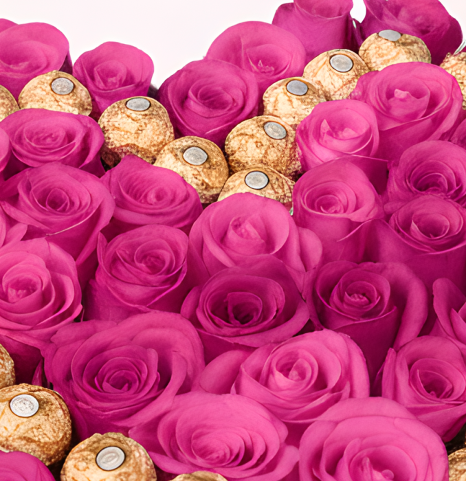 Aranjament Floral Fererro Pink, cu Trandafiri din sapun [5]