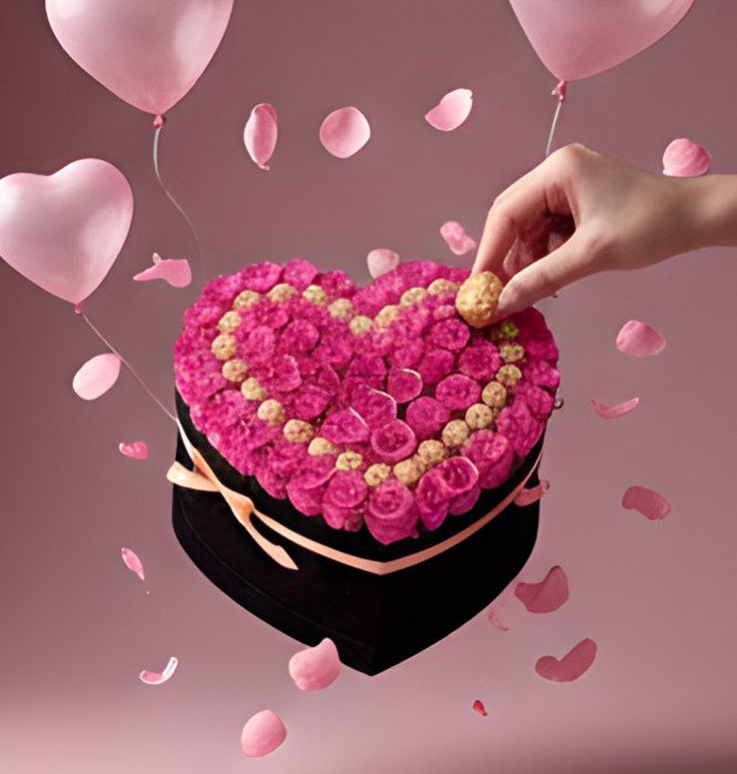 Aranjament Floral Fererro Pink, cu Trandafiri din sapun [3]