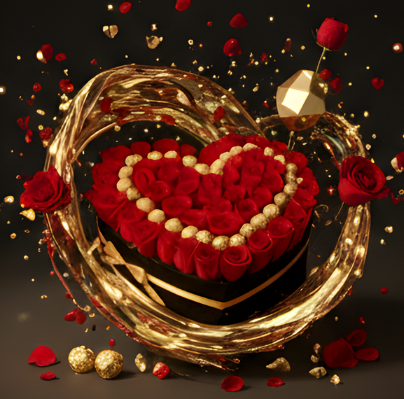 Aranjament Floral Fererro Red, cu Trandafiri din sapun EC45-29 [4]