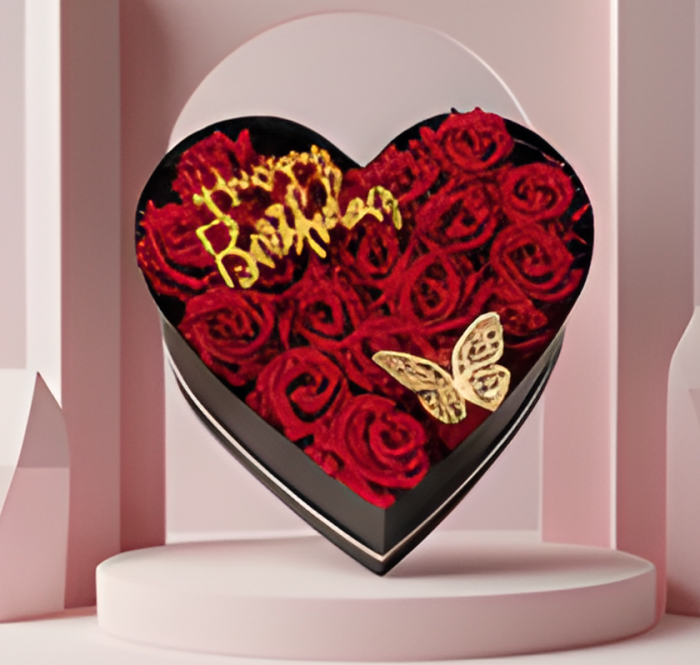 Aranjament Floral Heart Red cu Trandafiri din sapun [5]