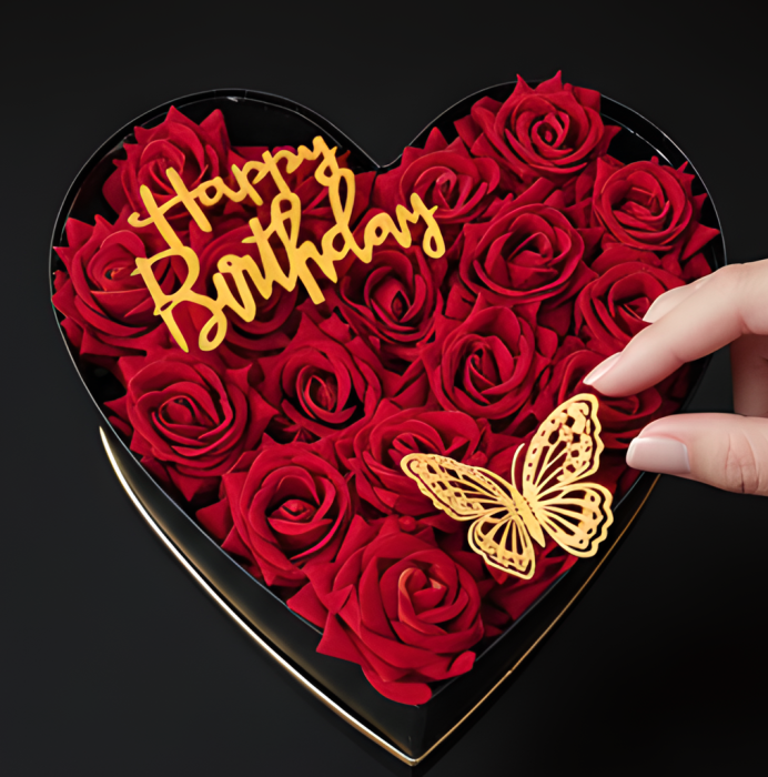 Aranjament Floral Heart Red cu Trandafiri din sapun [7]