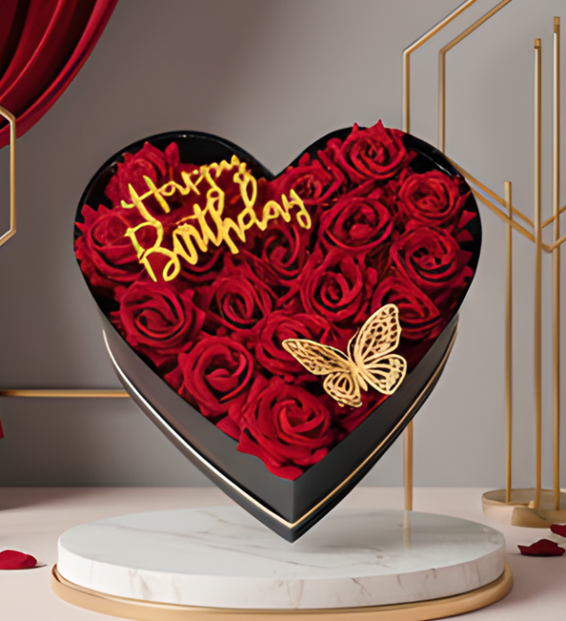 Aranjament Floral Heart Red cu Trandafiri din sapun [6]