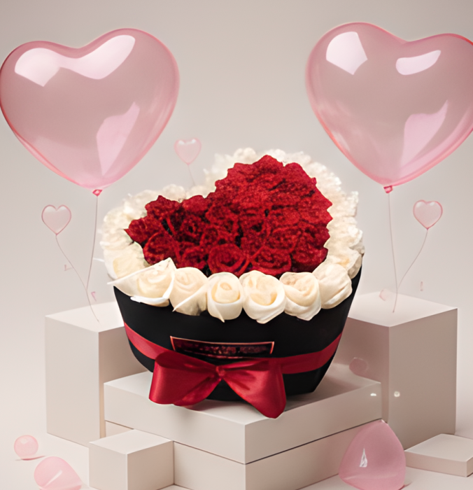 Aranjament cu trandafiri din sapun LOVE roz [3]