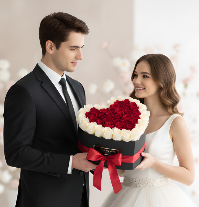 Aranjament cu trandafiri din sapun LOVE roz [2]