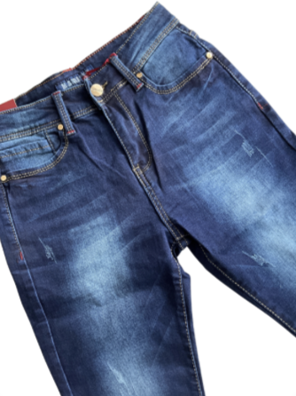Blugi albastru indigo pentru  baieti, serie clasica, TK327 [2]