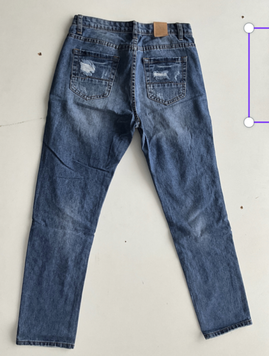 Blugi dama boyfriend albastri cu talie normala  DM6210N [2]