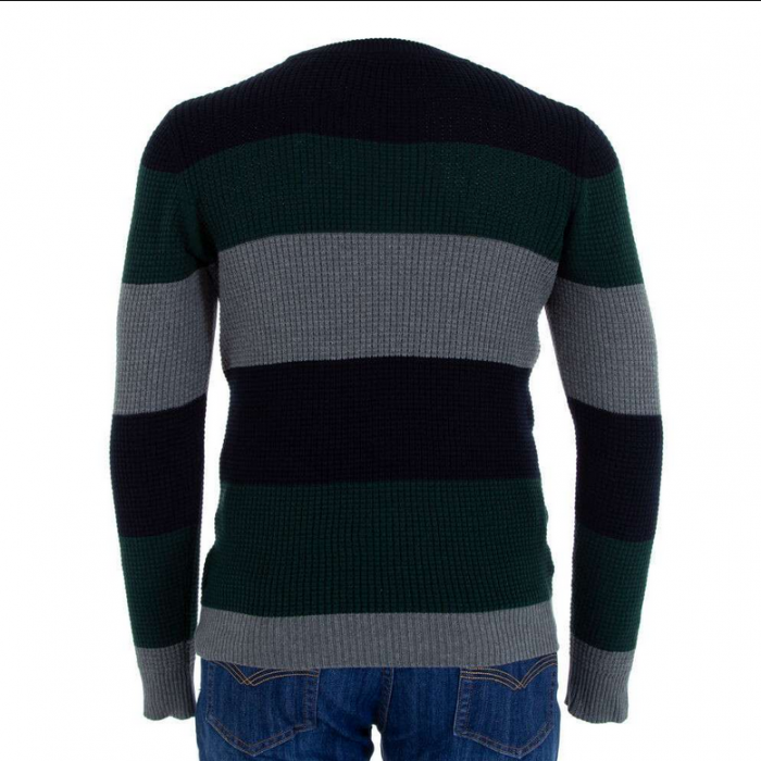 Bluza barbati casual LA BAZA GATULUI, culori gri verde bleomarin MMY-9136 [2]