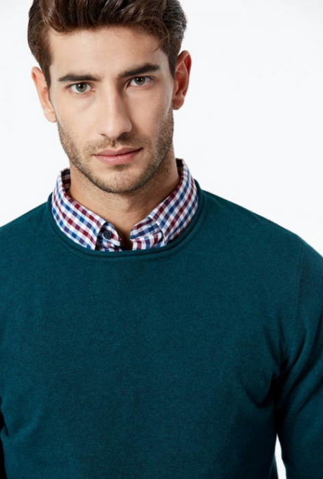 Bluza barbati casual  100% bumbac culoare verde, cod MMY-9034 [3]