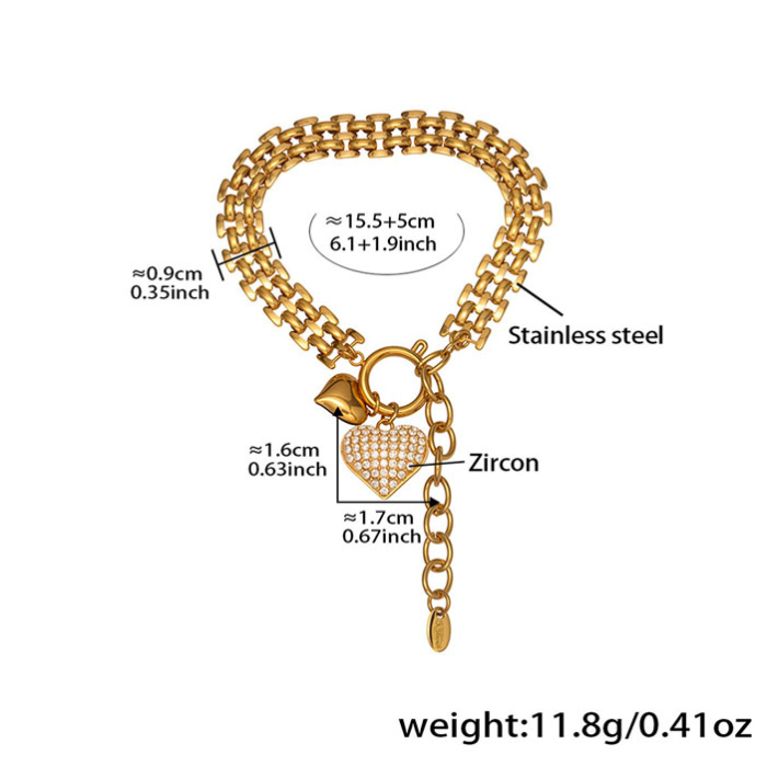 Bratara aurie, Thia Jewelry S.Steel, pentru dama, din otel inoxidabil, JC-NTXP476-0-9 [2]