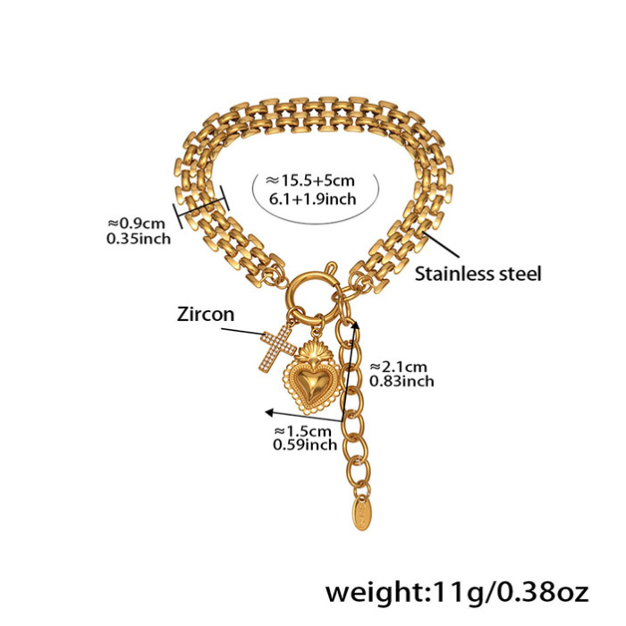 Bratara aurie, Thia Jewelry S.Steel, pentru dama, din otel inoxidabil, JC-NTXP476-1-9 [2]