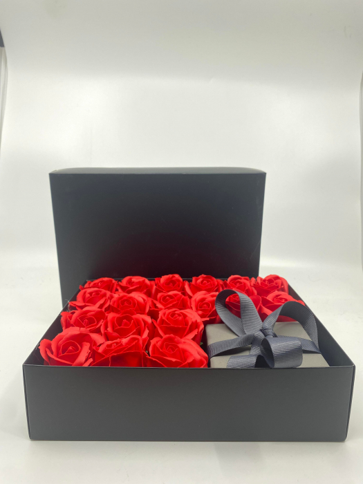 Brosa Flowers cu cristale, rosie, 7x7 cm, BR1100.11 [2]