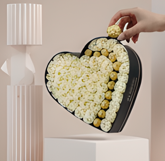 Buchet Luxury White 3 Aranjament cu trandafiri din sapun si praline de ciocolata Ferrero Rocher. [4]