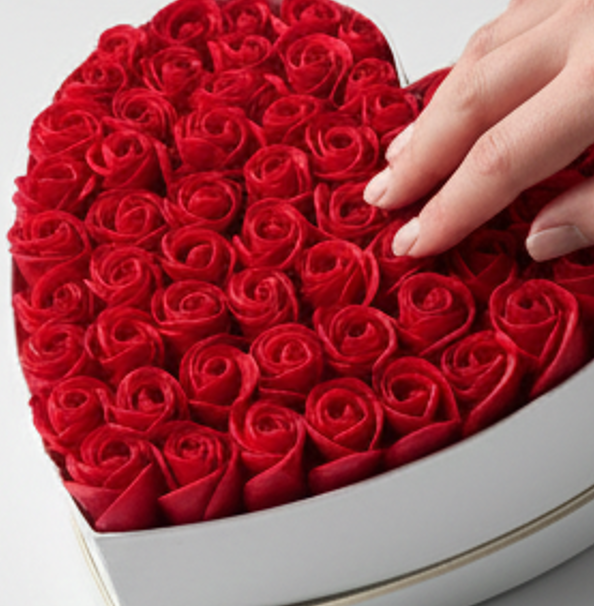 Buchet Red 1 Aranjament cu trandafiri din sapun 35 trandafiri rosii [7]