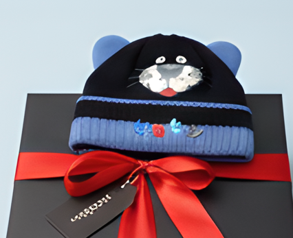 Caciula de copii, calduroasa, dublata în interior cu polar, care acoperă urechile și fruntea [2]