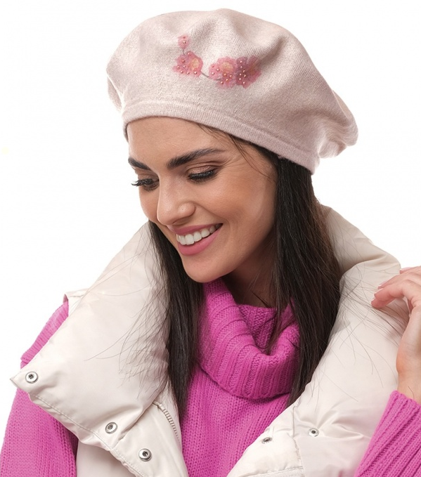 Caciula de dama stil bereta 100% lana, marime universala  BN23.01.422 light bej Rabionek Polonia [3]