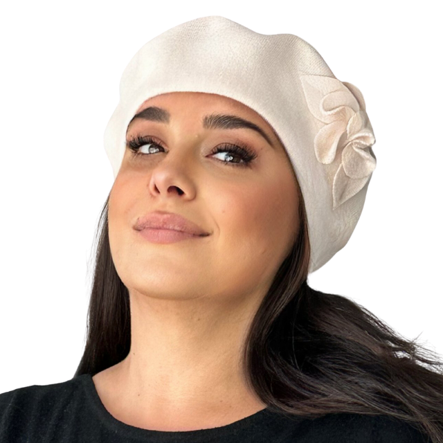 Caciula de dama stil bereta bej 100% lana, marime universala  DN22.03.B02 Polonia [2]