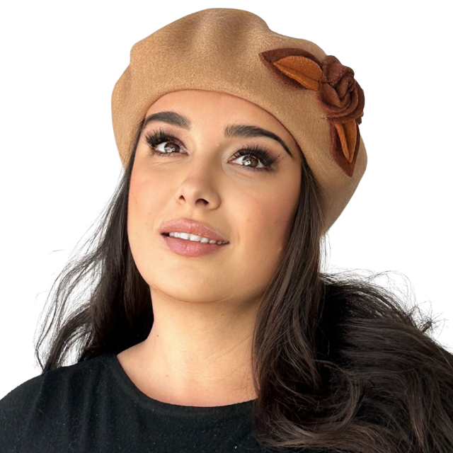 Caciula de dama stil bereta bej 100% lana, marime universala  DN22.03.B04 Polonia [2]