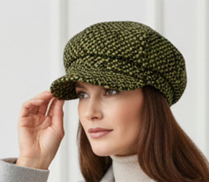 Caciula de dama stil bereta EMILIA cu cozoroc 100% lana, marime universala TTO22.01.TO14 Rabionek Polonia [2]