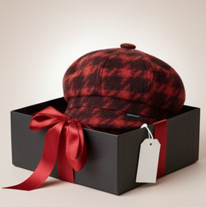 Caciula de dama stil bereta EMILIA cu cozoroc 100% lana, marime universala TTO22.01.TO18 Rabionek Polonia [3]