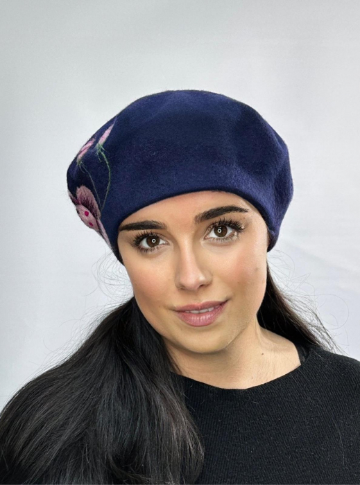 Caciula de dama stil bereta, marime universala, culoare bleumarin,  BM22.03 [2]