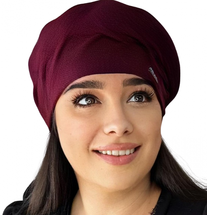 Caciula de dama stil bereta, marime universala, culoare visiniu, BELLA [2]