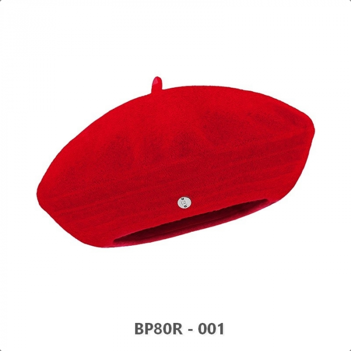 Caciula de dama stil bereta SIA 100% lana, marime universala  BP80R.001 rosu made  Polonia [2]