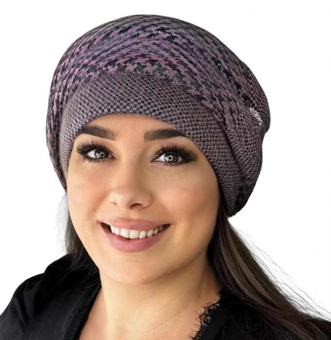 Caciula eleganta de dama Ema din angora, marime  58-60 universala, culoare  Roz inchis [2]