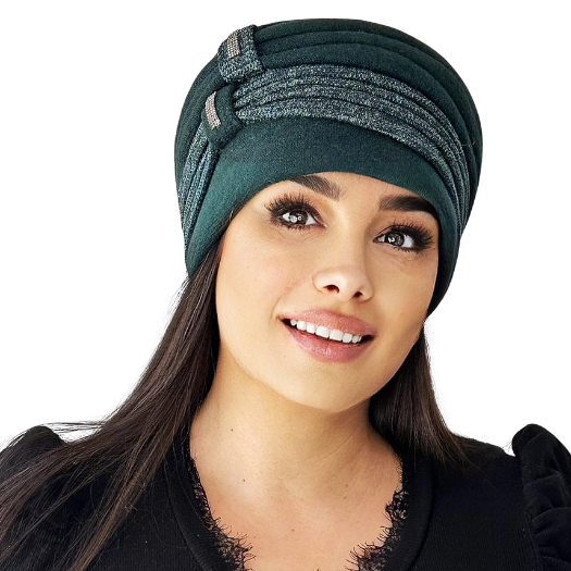 Caciula rafinata de dama Amalia din angora, marime universala, captuseala din polar, culoare verde  AMB121V [1]