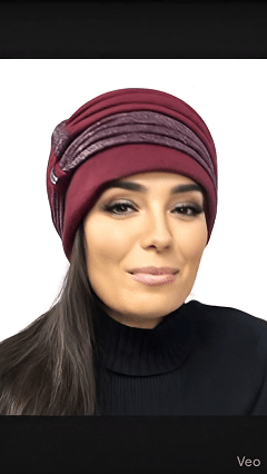 Caciula rafinata de dama Amalia din angora, marime universala, captuseala din polar, culoare bordo  AMB20 [4]