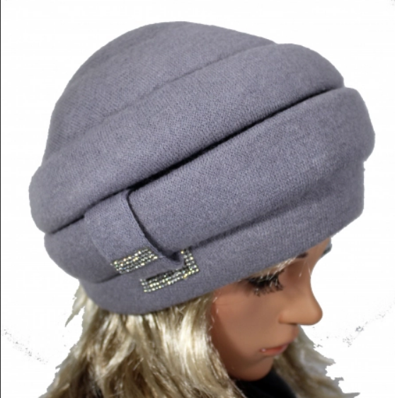 Caciula rafinata de dama Amalia din angora, marime universala, captuseala din polar, culoare  GRI [3]