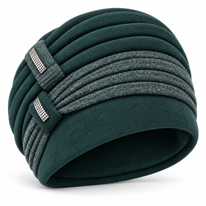 Caciula rafinata de dama Amalia din angora, marime universala, captuseala din polar, culoare verde  AMB121V [3]