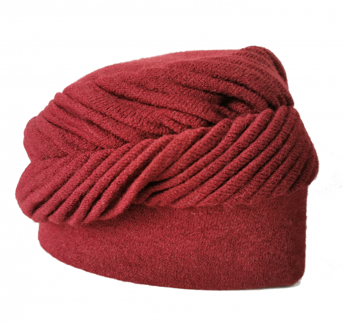 Caciula rafinata de dama Aniela din angora, culoare bordo, marime universala [2]