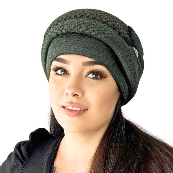 Caciula eleganta de dama Ema din angora, marime  58-69 universala, culoare verde [3]