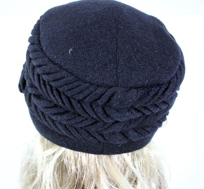 Caciula rafinata de dama ALINA din angora, marime universala, captuseala din polar, culoare  negru [3]