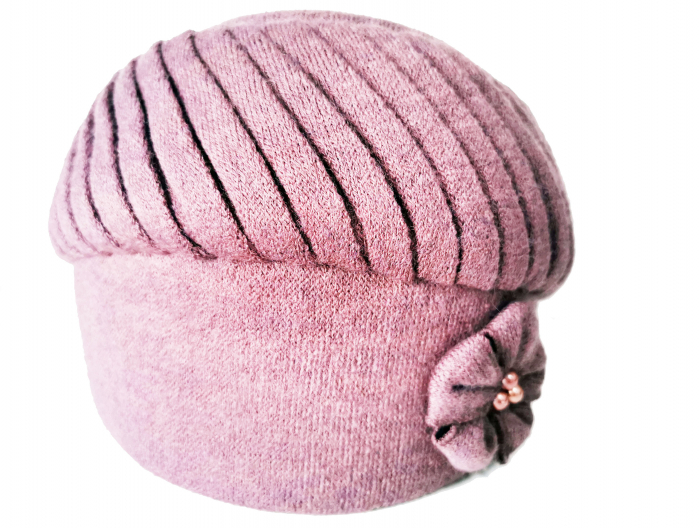 Caciula rafinata de dama Luisa din angora, culoare pamaniu, marime universala [2]