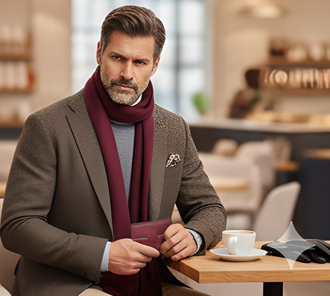 Cadoul perfect de Crăciun  pentru barbati - Portofel din piele naturala, esarfa  eleganta de barbati 30x140cm si manusi din piele,  negru 2322N [5]