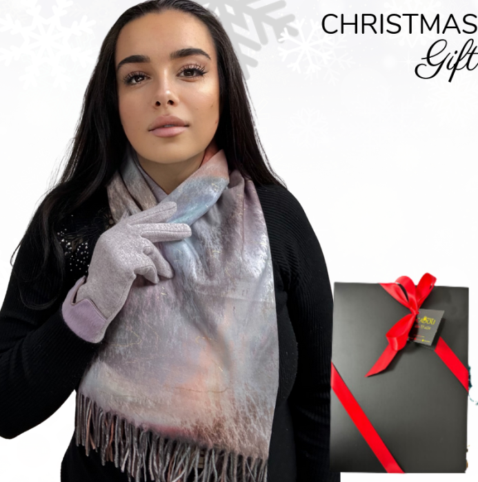 Cadoul perfect de Craciun set 2in1 cu manusi si esarfa foarte groasa si calduroasa 2523.07 [1]