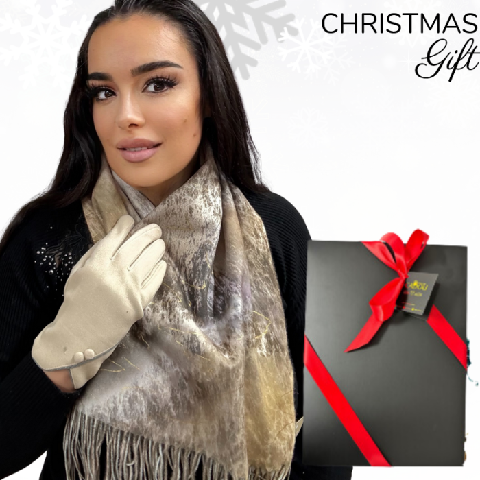 Cadoul perfect de Craciun set 2in1 cu manusi si esarfa foarte groasa si calduroasa 2523.07.05 [1]