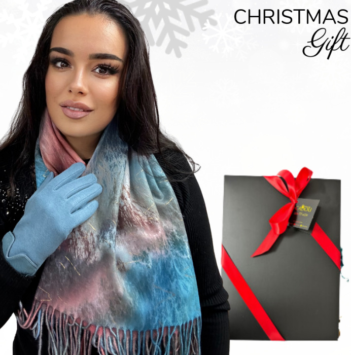 Cadoul perfect de Craciun set 2in1 cu manusi si esarfa foarte groasa si calduroasa 2523.07.06 [1]