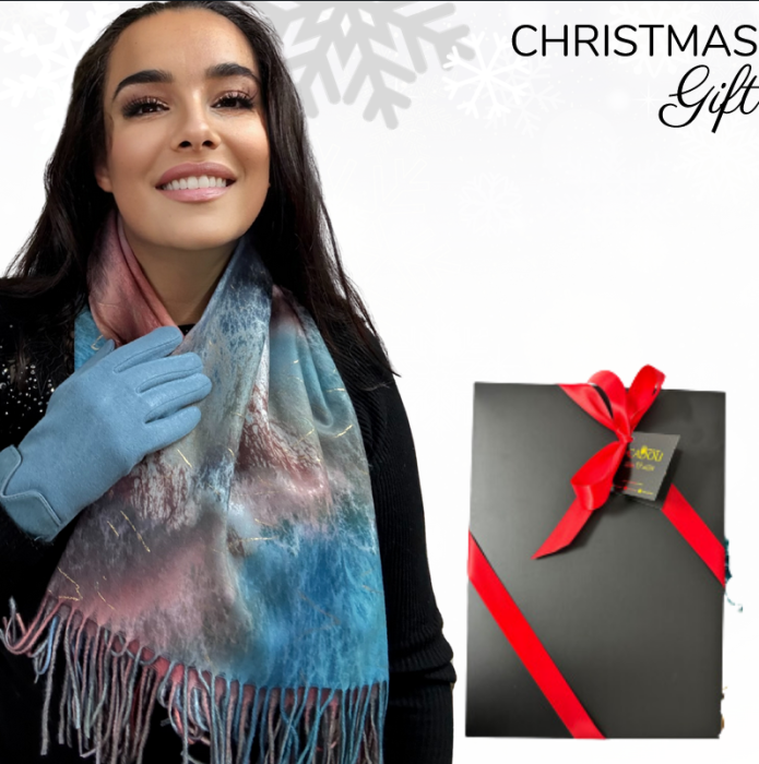 Cadoul perfect de Craciun set 2in1 cu manusi si esarfa foarte groasa si calduroasa 2523.07.06 [2]