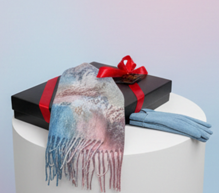 Cadoul perfect de Craciun set 2in1 cu manusi si esarfa foarte groasa si calduroasa 2523.07.06 [2]