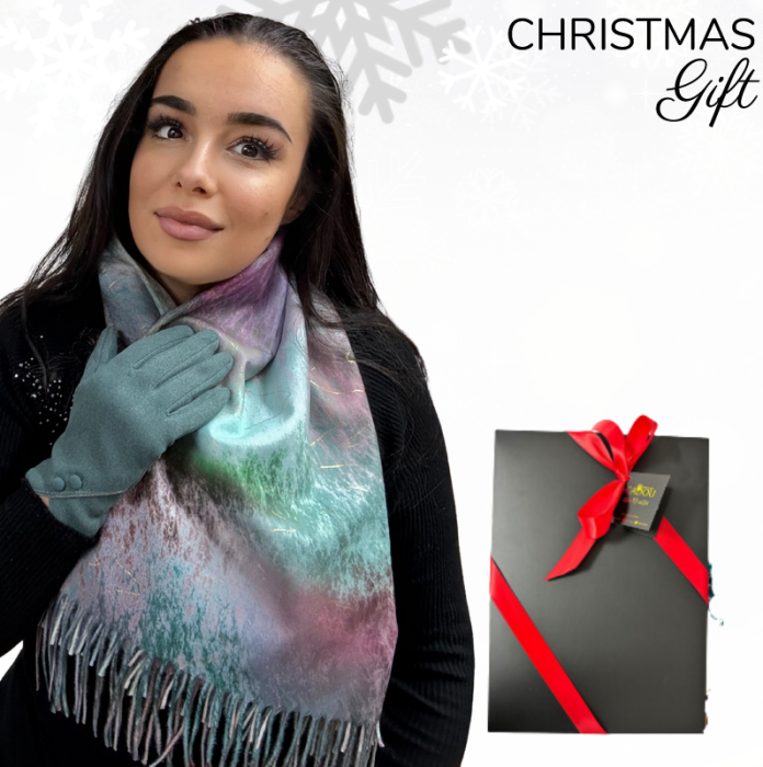 Cadoul perfect de Craciun set 2in1 cu manusi si esarfa foarte groasa si calduroasa 2523.07.01 [1]