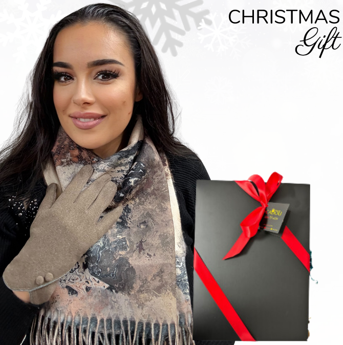 Cadoul perfect de Craciun set 2in1 cu manusi si esarfa groasa si calduroasa 25613.06 [1]