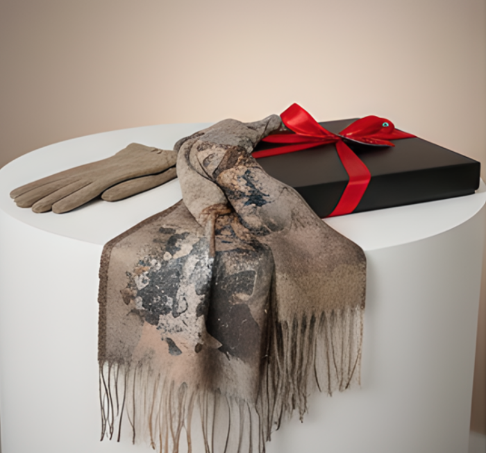 Cadoul perfect de Craciun set 2in1 cu manusi si esarfa groasa si calduroasa 25613.06 [2]