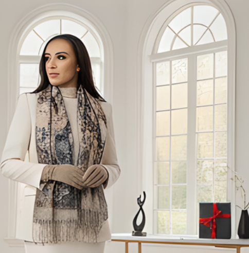 Cadoul perfect de Craciun set 2in1 cu manusi si esarfa groasa si calduroasa 25613.06 [5]