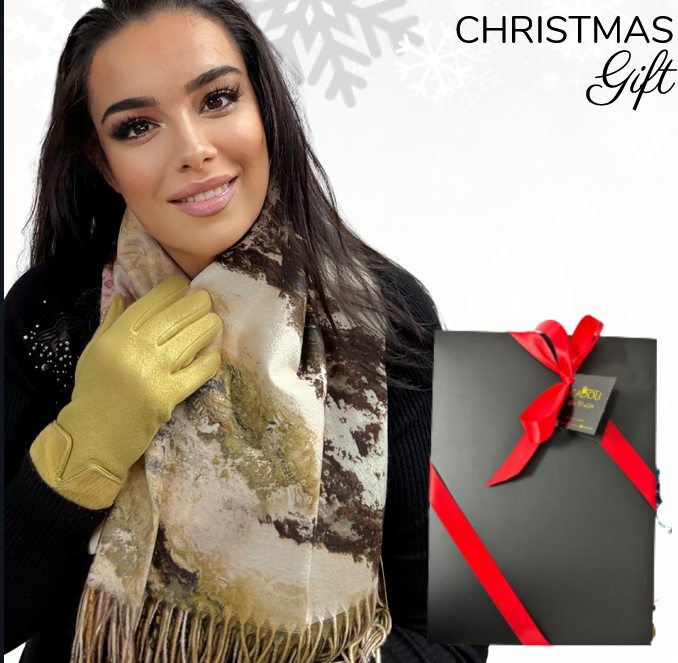 Cadoul perfect de Craciun set 2in1 cu manusi si esarfa groasa si calduroasa 25613.07 [1]